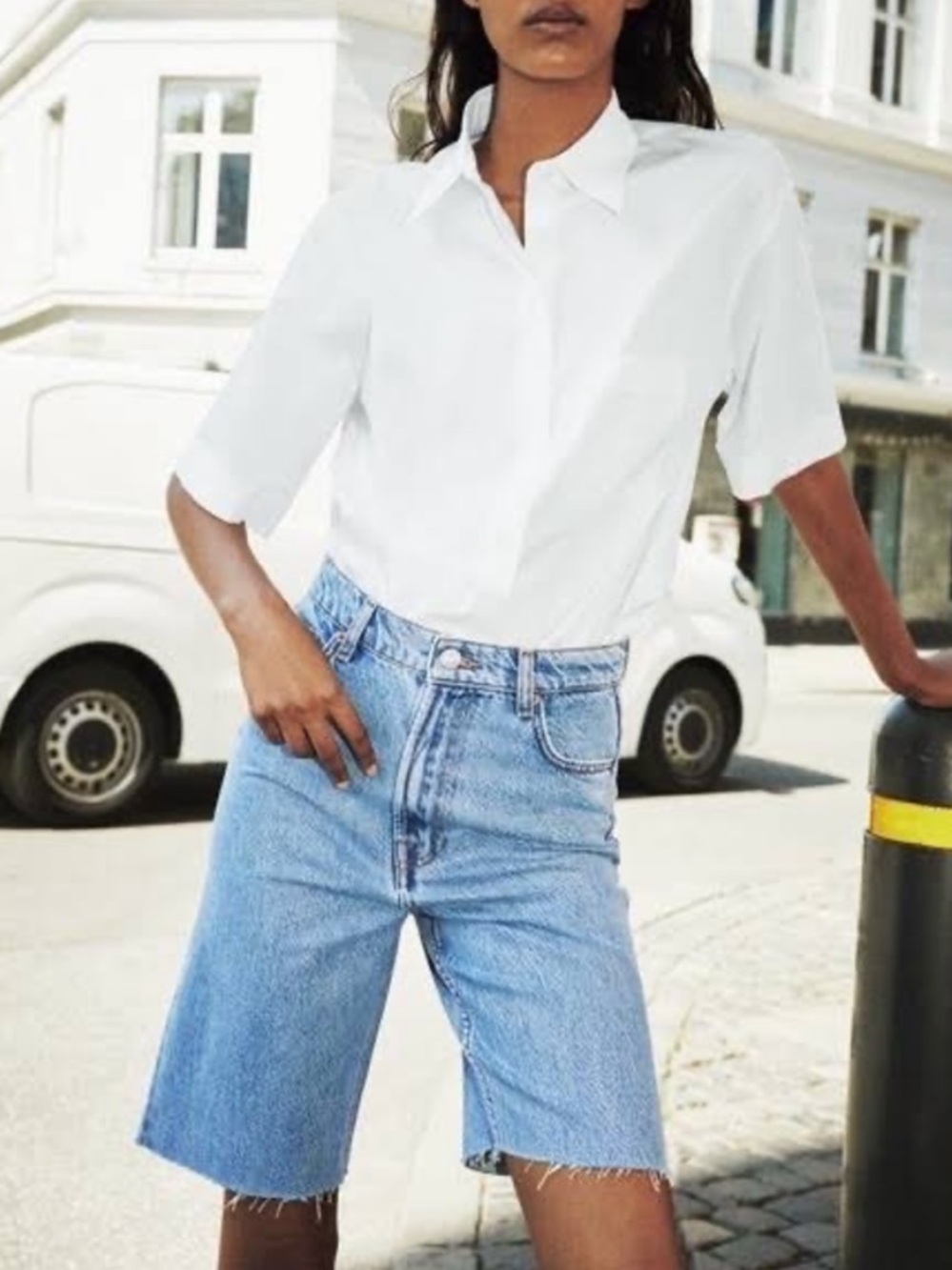 Zara 90s dad jean cutoff shorts